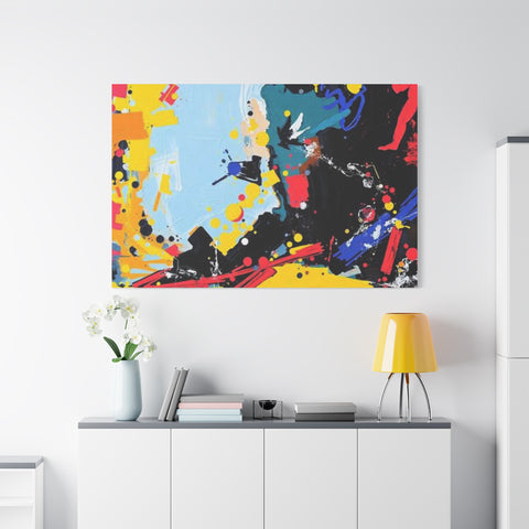 Abstract Color Splash Matte Canvas Print — Modern Stretched Wall Art