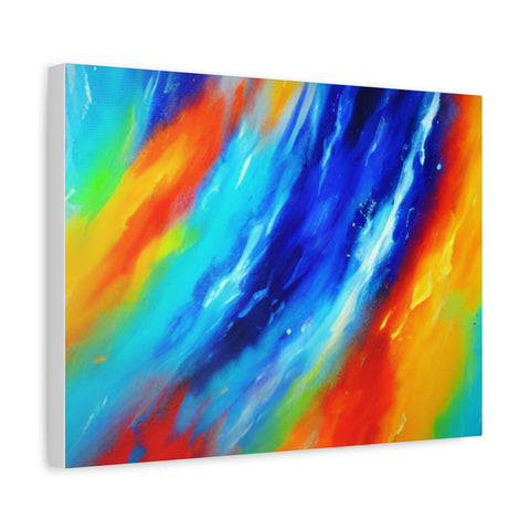 Abstract Rainbow Wave Matte Canvas Print — Vibrant Stretched Wall Art