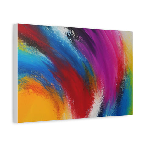 Abstract Rainbow Swirl Matte Canvas Print (Stretched)