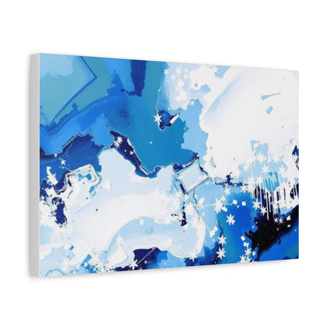 Abstract Blue Galaxy Canvas Print — Matte Stretched Wall Art