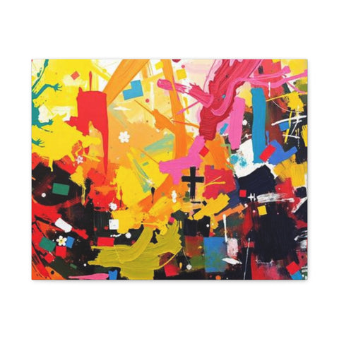 Abstract Color Splash Canvas Print - Vibrant Stretched Matte Wall Art