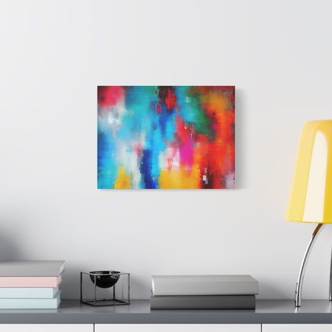 Vibrant Abstract Color Splash Matte Canvas Print