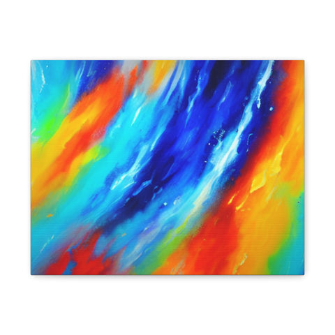 Abstract Rainbow Wave Matte Canvas Print — Vibrant Stretched Wall Art
