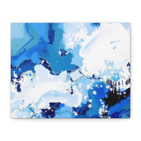 Abstract Blue Galaxy Canvas Print — Matte Stretched Wall Art