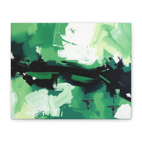 Abstract Green Brushstroke Canvas Print