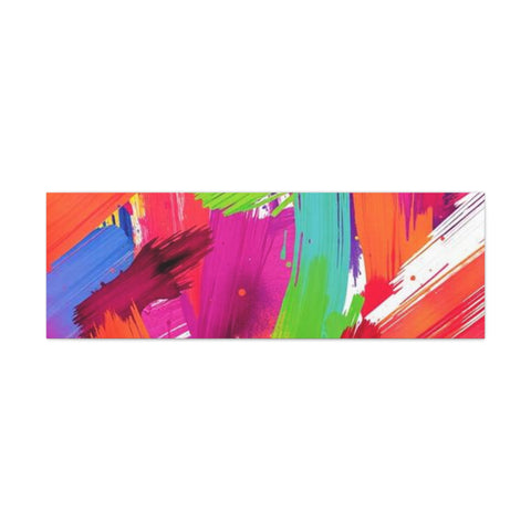 Abstract Rainbow Brushstrokes Matte Canvas Wall Art — Vibrant Stretched 1.25"