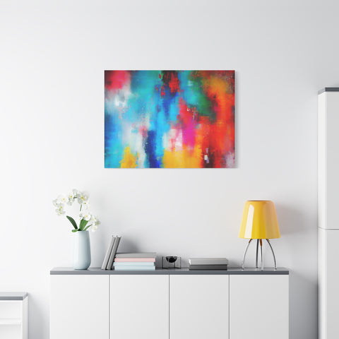 Vibrant Abstract Color Splash Matte Canvas Print