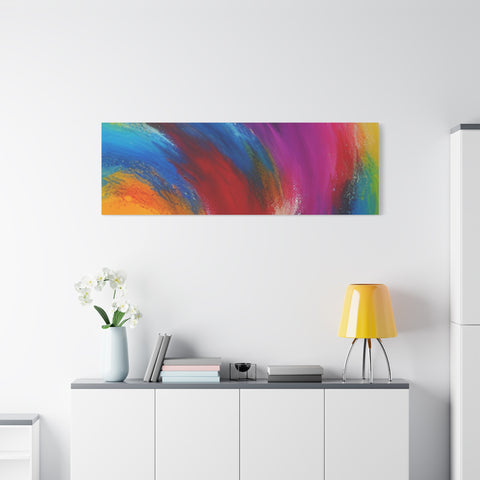 Abstract Rainbow Swirl Matte Canvas Print (Stretched)