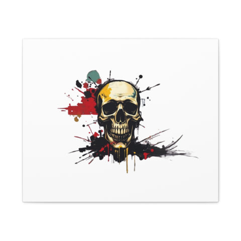 Skull Splash Art Canvas — Grunge Skull Wall Decor, Edgy Gothic Home Accent