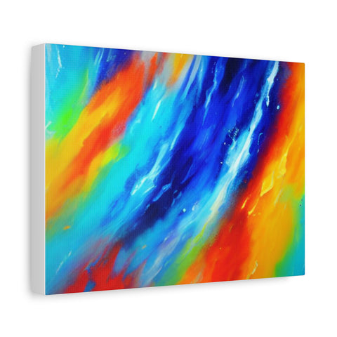 Abstract Rainbow Wave Matte Canvas Print — Vibrant Stretched Wall Art