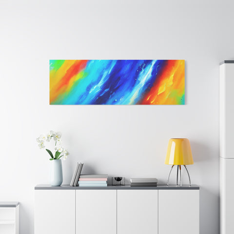 Abstract Rainbow Wave Matte Canvas Print — Vibrant Stretched Wall Art
