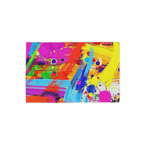 Abstract Neon Paint Brushstroke Beach Towel — Vibrant Color Splash Summer Towel