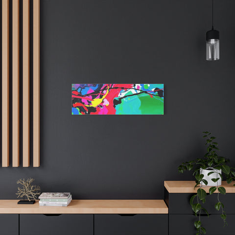 Abstract Neon Splash Matte Canvas Print — Vibrant Colorful Stretched Wall Art