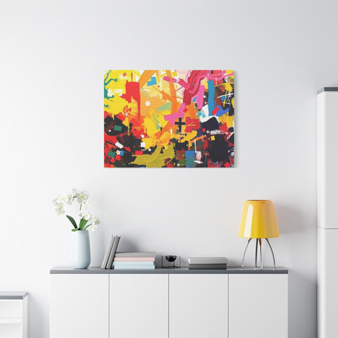Abstract Color Splash Canvas Print - Vibrant Stretched Matte Wall Art