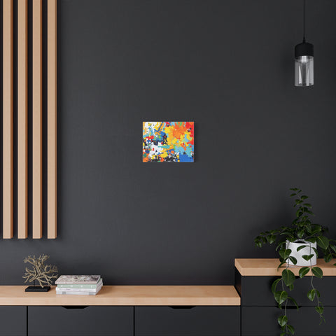 Abstract Splash Colorful Matte Canvas Wall Art – Vibrant Modern Stretched Print