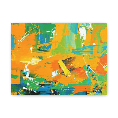 Abstract Orange & Green Canvas Art — Vibrant Modern Wall Decor