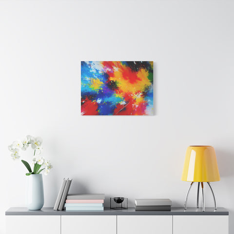 Abstract Color Splash Matte Canvas Print — Vibrant Stretched Wall Art