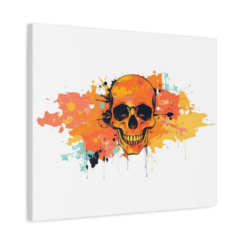 Skull Art Canvas Print – Vibrant Paint-Splash Skull Wall Decor