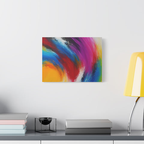 Abstract Rainbow Swirl Matte Canvas Print (Stretched)