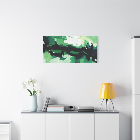 Abstract Green Brushstroke Canvas Print