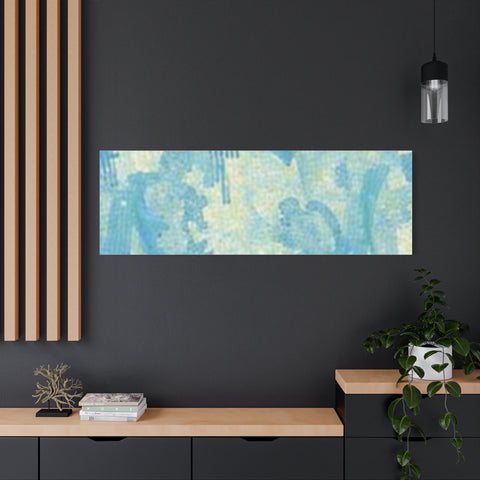Abstract Aqua Brushstroke Canvas Print — Coastal Blue Wall Art