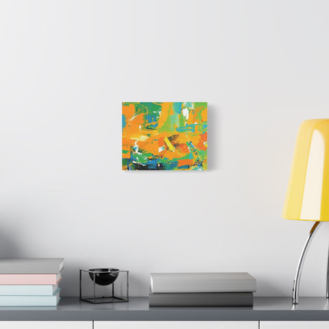 Abstract Orange & Green Canvas Art — Vibrant Modern Wall Decor