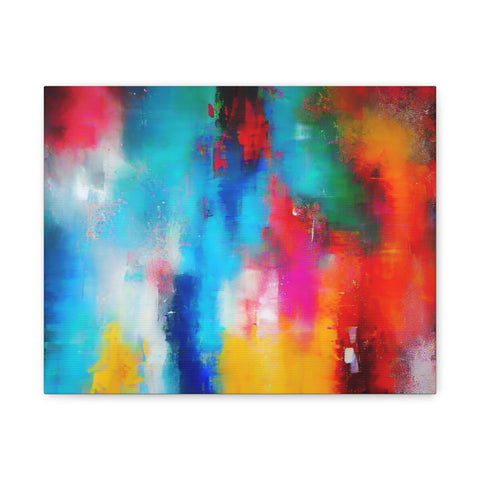 Vibrant Abstract Color Splash Matte Canvas Print
