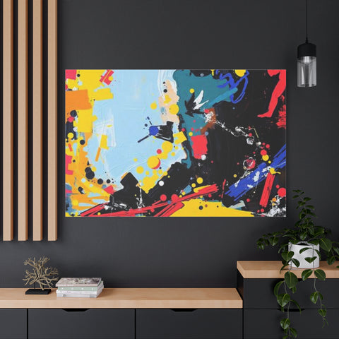 Abstract Color Splash Matte Canvas Print — Modern Stretched Wall Art