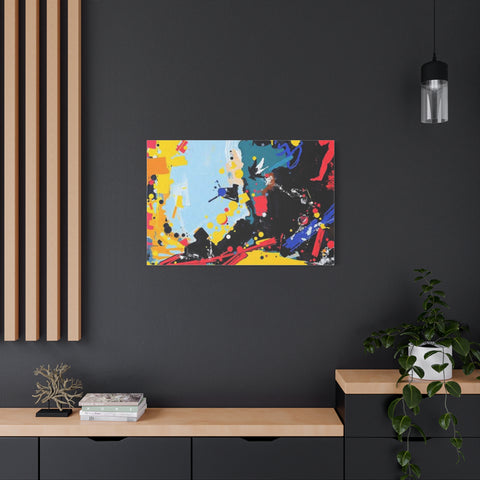 Abstract Color Splash Matte Canvas Print — Modern Stretched Wall Art