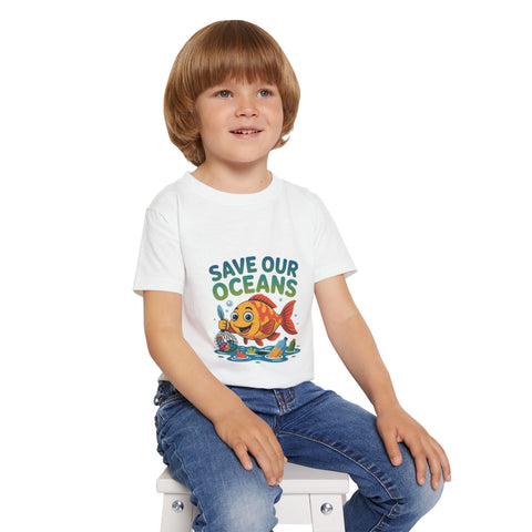 Save Our Oceans Toddler T-Shirt — Cute Fish Environmental Shirt for Kids