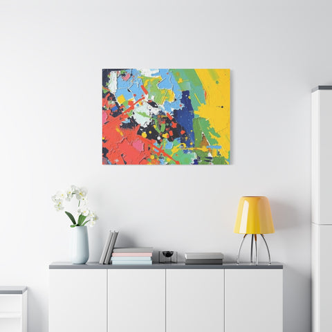 Abstract Color Splash Matte Canvas — Stretched Wall Art