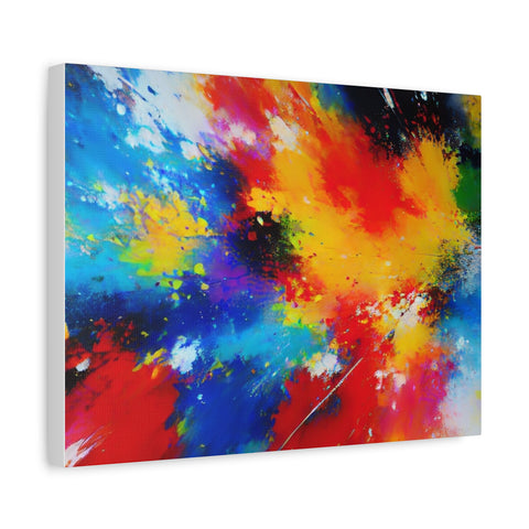 Abstract Color Splash Matte Canvas Print — Vibrant Stretched Wall Art