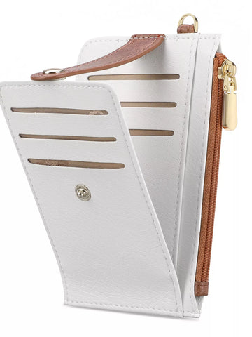 Zippered Leather Card Holder Wallet