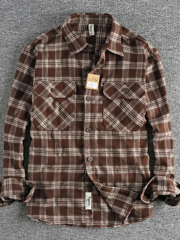 Men's Plus Size Plaid Button Down Shirt