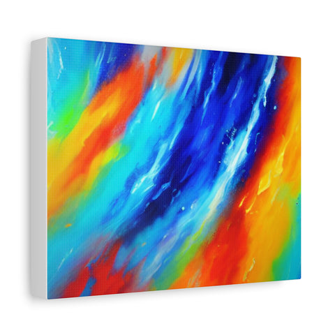 Abstract Rainbow Wave Matte Canvas Print — Vibrant Stretched Wall Art