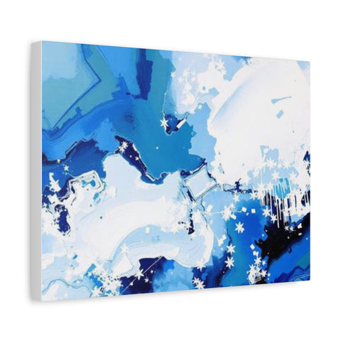 Abstract Blue Galaxy Canvas Print — Matte Stretched Wall Art