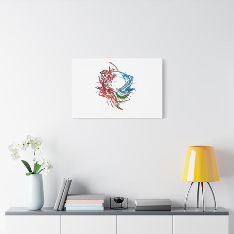 Abstract Color Splash Canvas Print — Modern Watercolor Circle Art on Matte Stretched Canvas