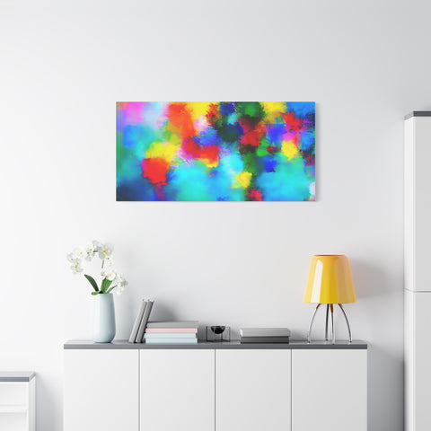 Abstract Rainbow Splash Matte Canvas Print