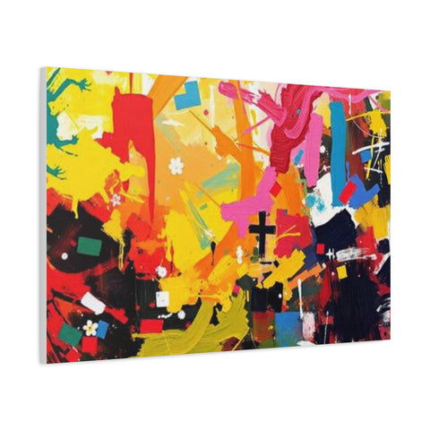 Abstract Color Splash Canvas Print - Vibrant Stretched Matte Wall Art