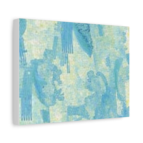 Abstract Aqua Brushstroke Canvas Print — Coastal Blue Wall Art