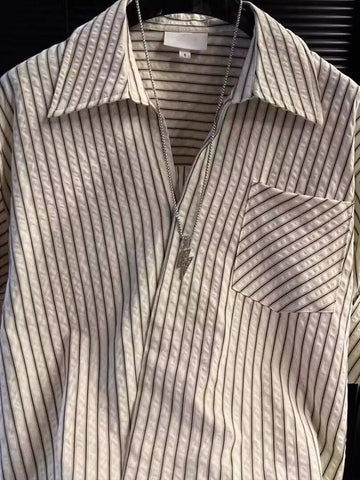 Men's Striped Roll-Up Sleeve Shirt