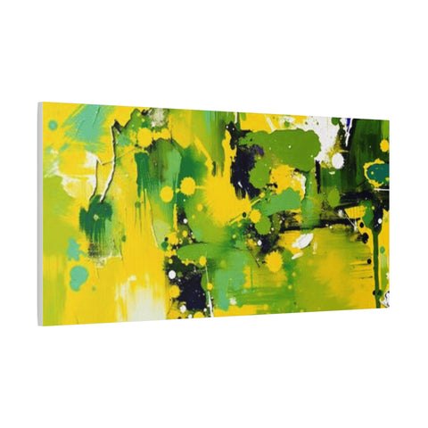 Abstract Green & Yellow Matte Canvas Print – Vibrant Modern Wall Art