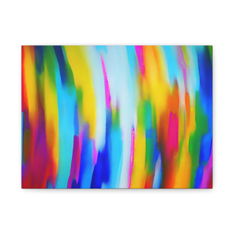 Abstract Rainbow Waves Matte Canvas Print — Vibrant Colorful Wall Art
