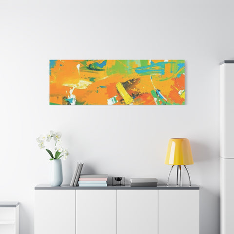 Abstract Orange & Green Canvas Art — Vibrant Modern Wall Decor