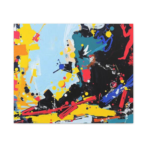 Abstract Color Splash Matte Canvas Print — Modern Stretched Wall Art