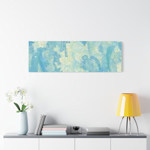 Abstract Aqua Brushstroke Canvas Print — Coastal Blue Wall Art