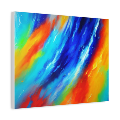 Abstract Rainbow Wave Matte Canvas Print — Vibrant Stretched Wall Art