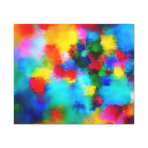 Abstract Rainbow Splash Matte Canvas Print