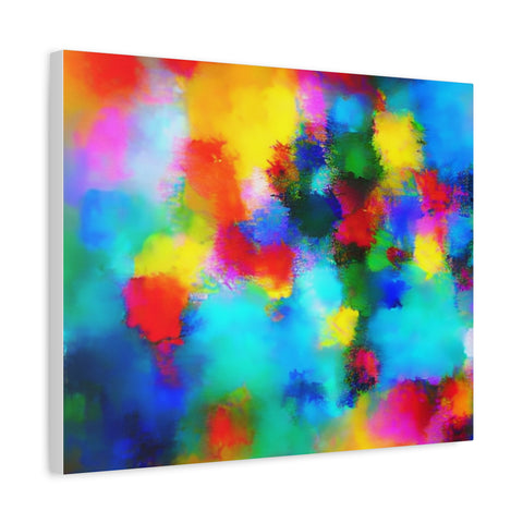 Abstract Rainbow Splash Matte Canvas Print