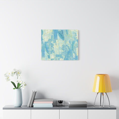 Abstract Aqua Brushstroke Canvas Print — Coastal Blue Wall Art